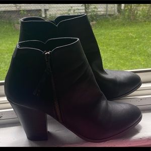 Black high heel boots